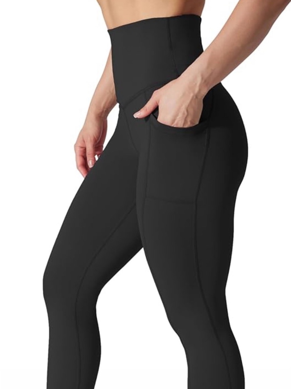 90 Degree By Reflex High-Waist Pocket Leggings - Black